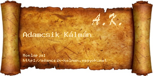 Adamcsik Kálmán névjegykártya