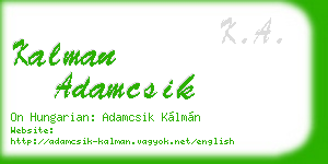 kalman adamcsik business card