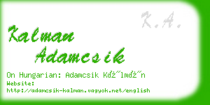 kalman adamcsik business card